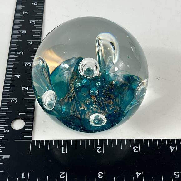 Sea Dance Art Glass Paperweight Signed CHIPPED Mouthblown Hand Blown Handmade - Picture 11 of 14